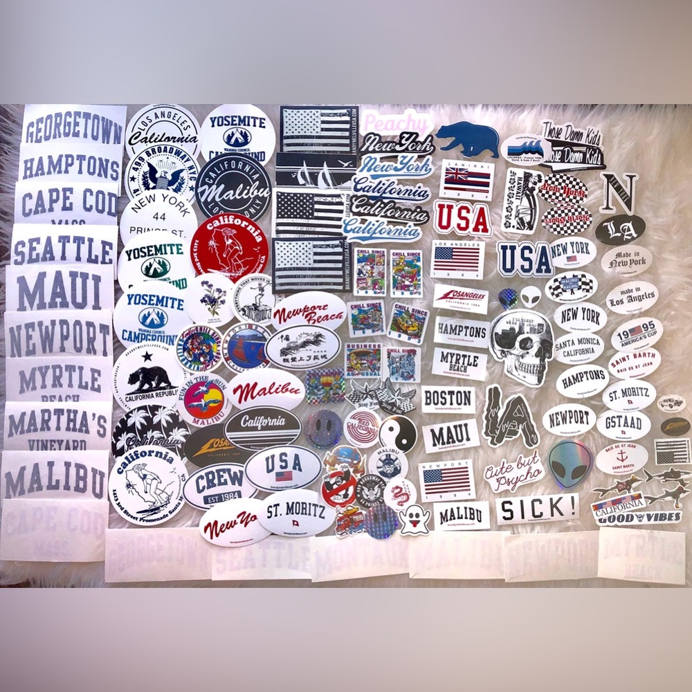 Brandy Melville Sticker Bundle Lot Collection of 50 Laptop Deco Vinyl Bundles<3